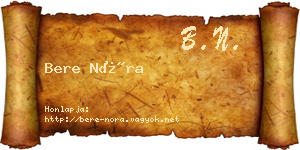 Bere Nóra névjegykártya